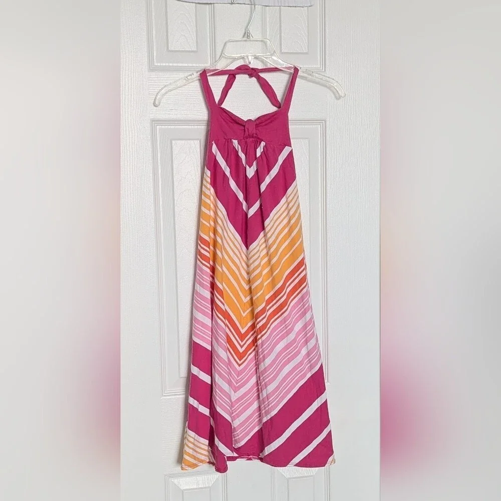 Tommy Hilfiger Girls' (XS/4-5)  Vibrant Colored Maxi Halter Sun/Summer Dress